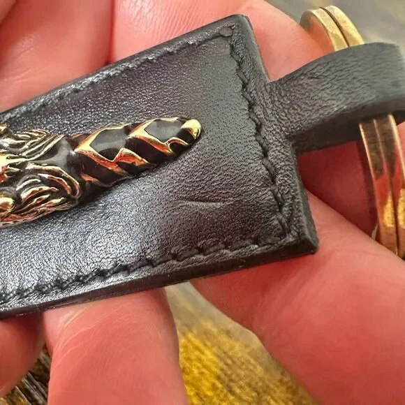 Gucci Tiger‎ Metal Leather Key Ring Keychain Bag Charm